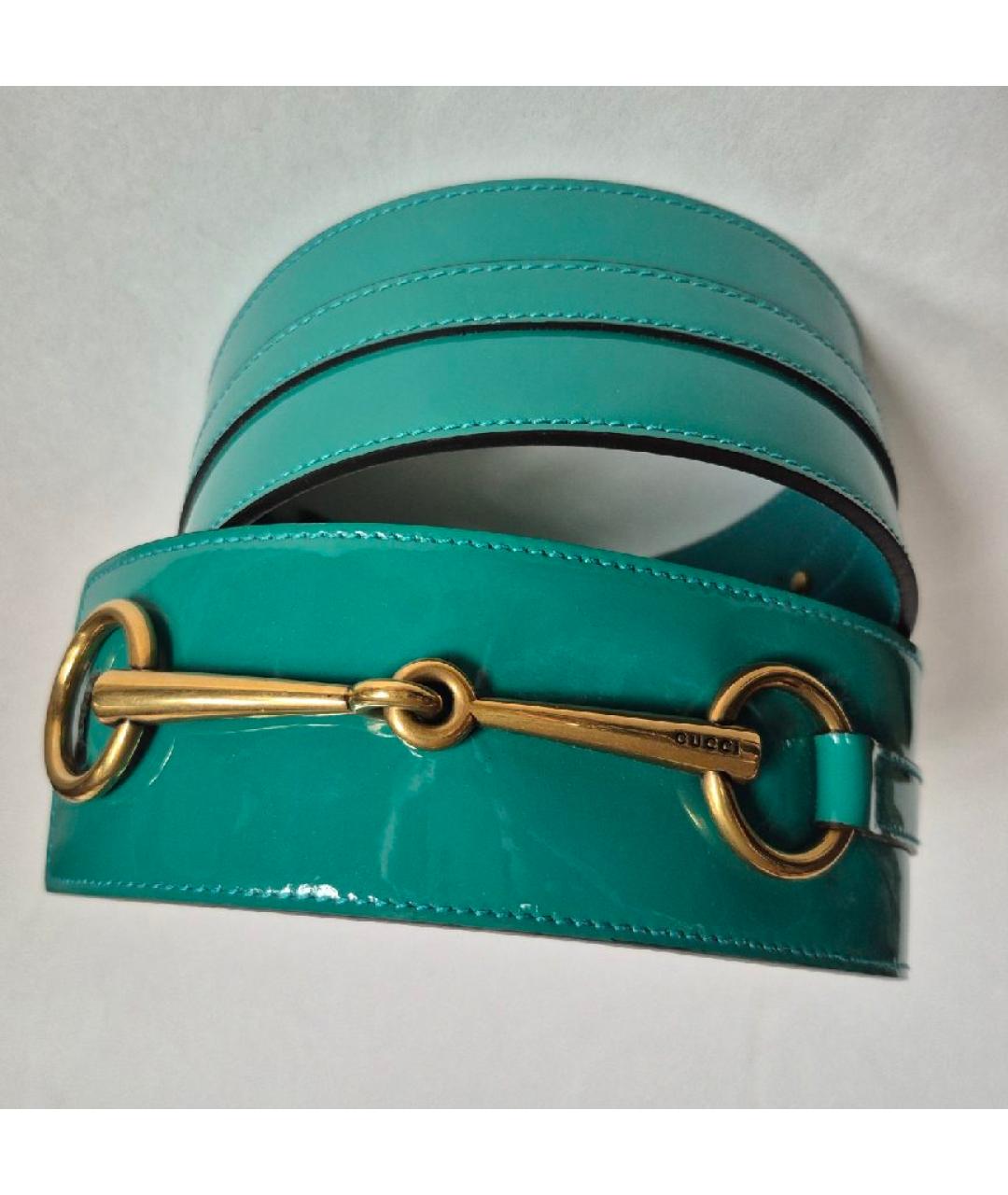 GUCCI Зеленый кожаный ремень, фото 7