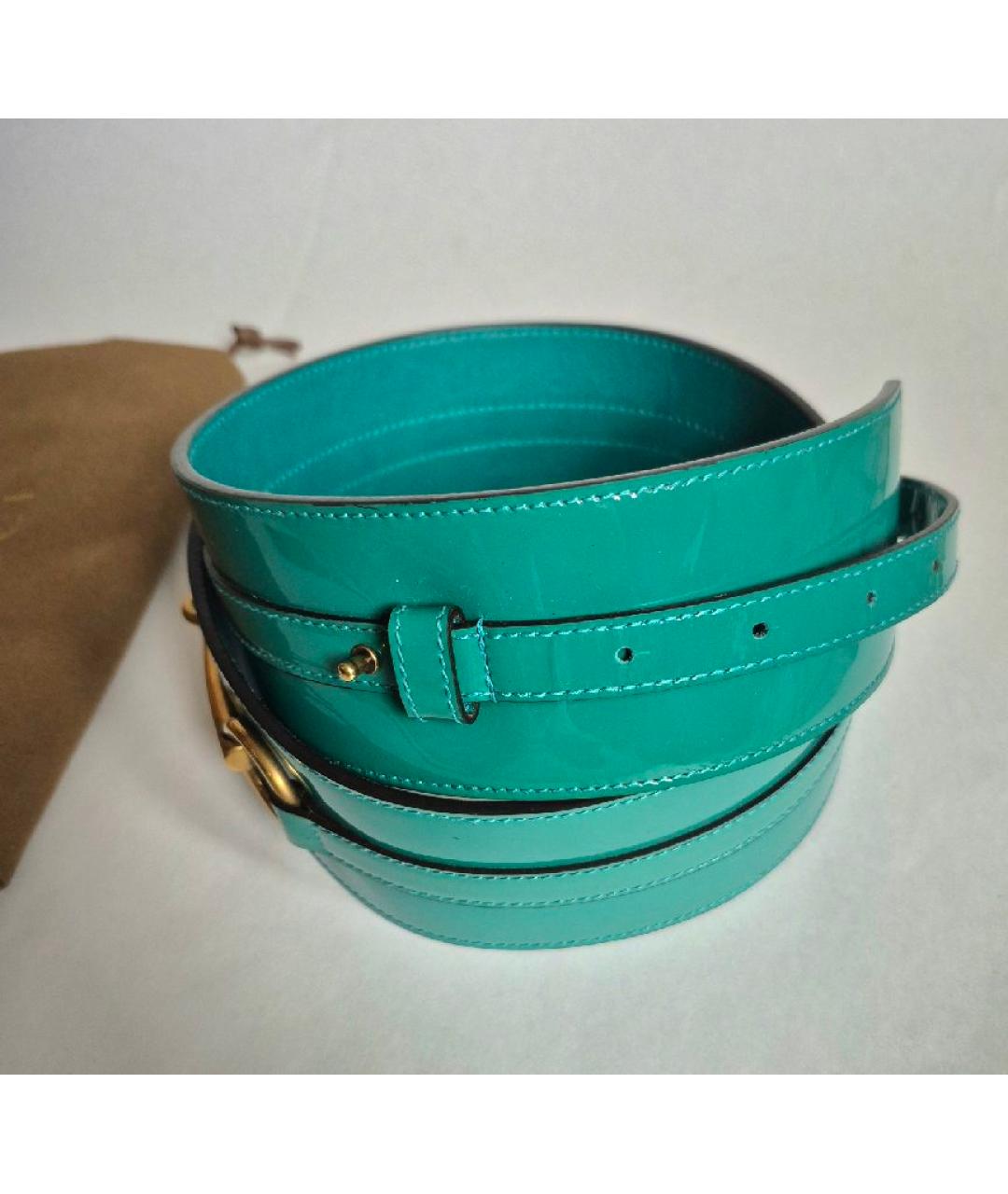 GUCCI Зеленый кожаный ремень, фото 6