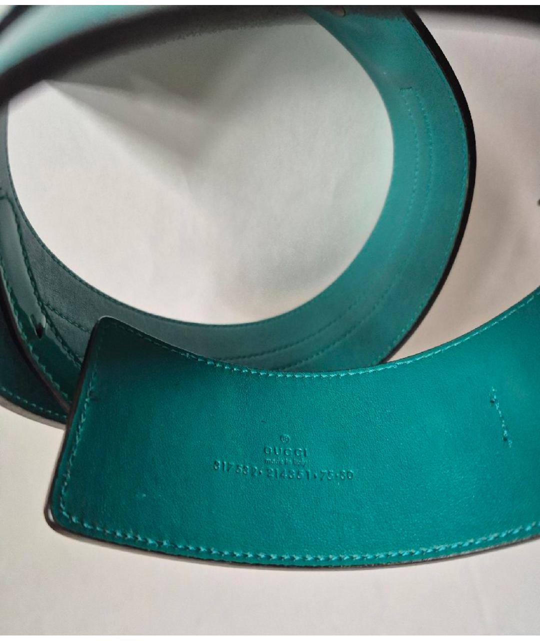 GUCCI Зеленый кожаный ремень, фото 4