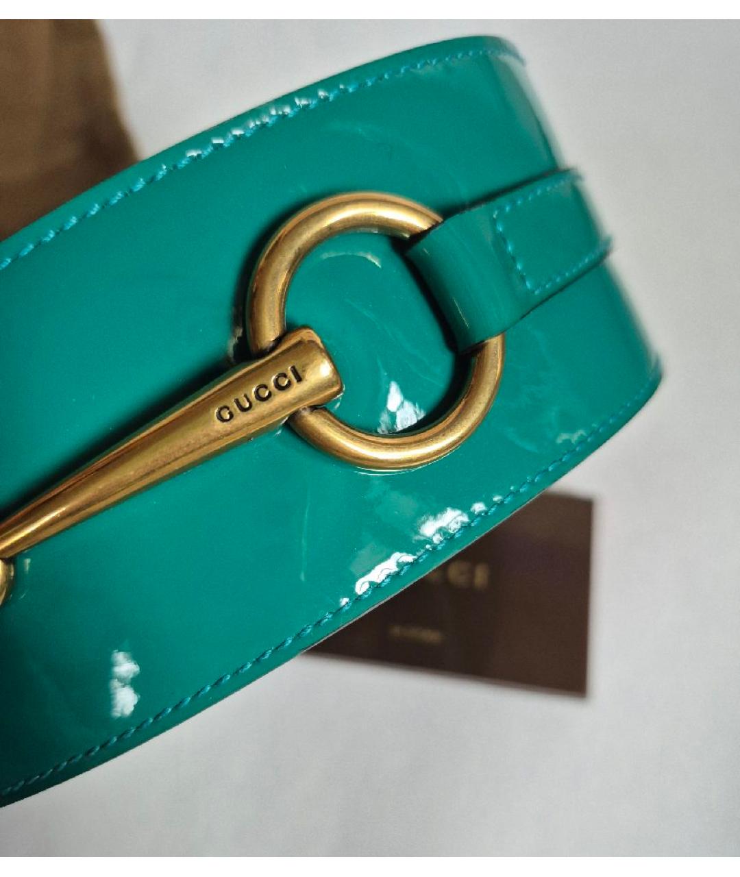 GUCCI Зеленый кожаный ремень, фото 3