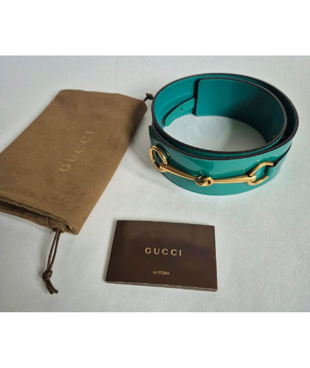 GUCCI Зеленый кожаный ремень, фото 2