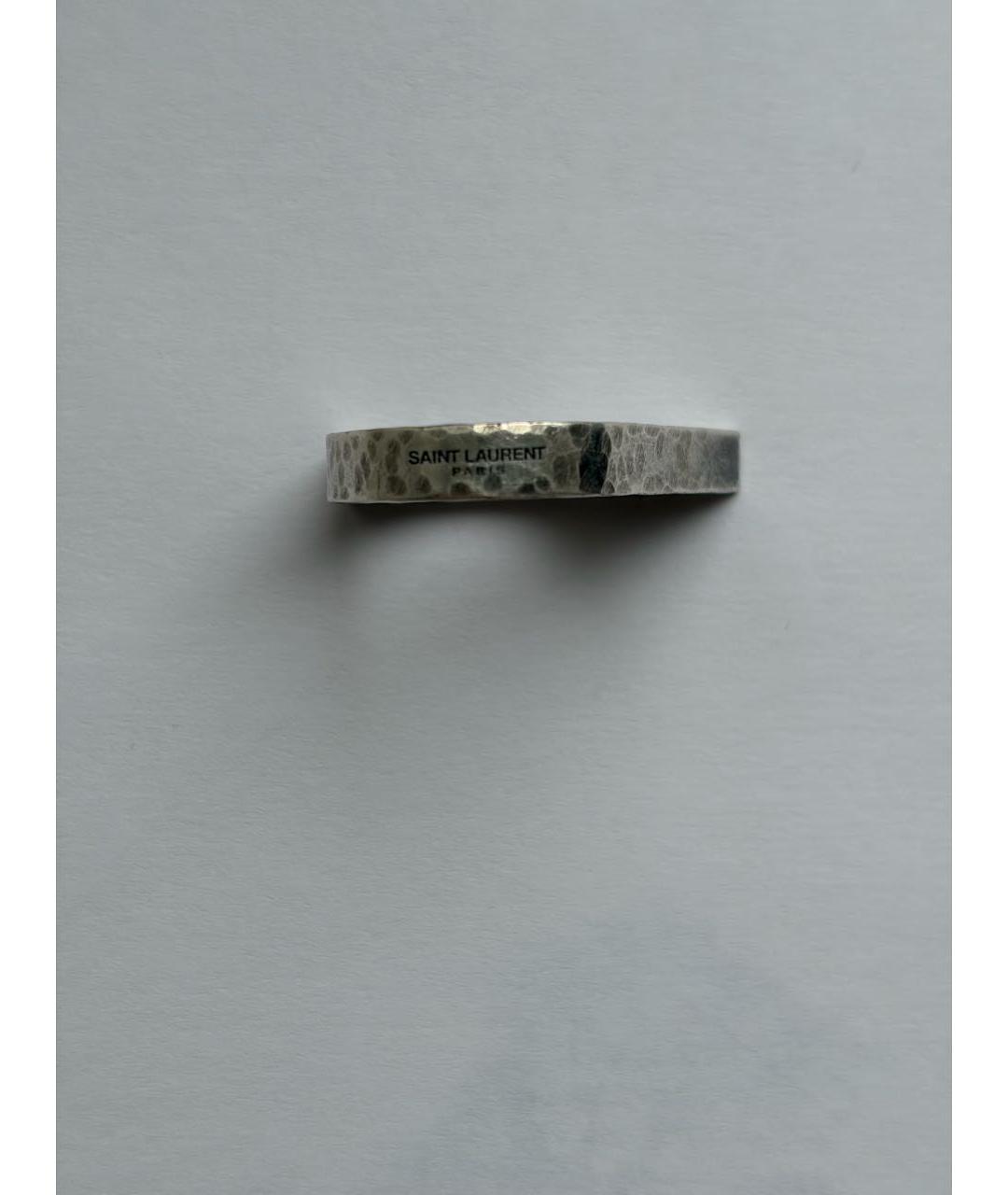 SAINT LAURENT Антрацитовое серебряное кольцо, фото 3