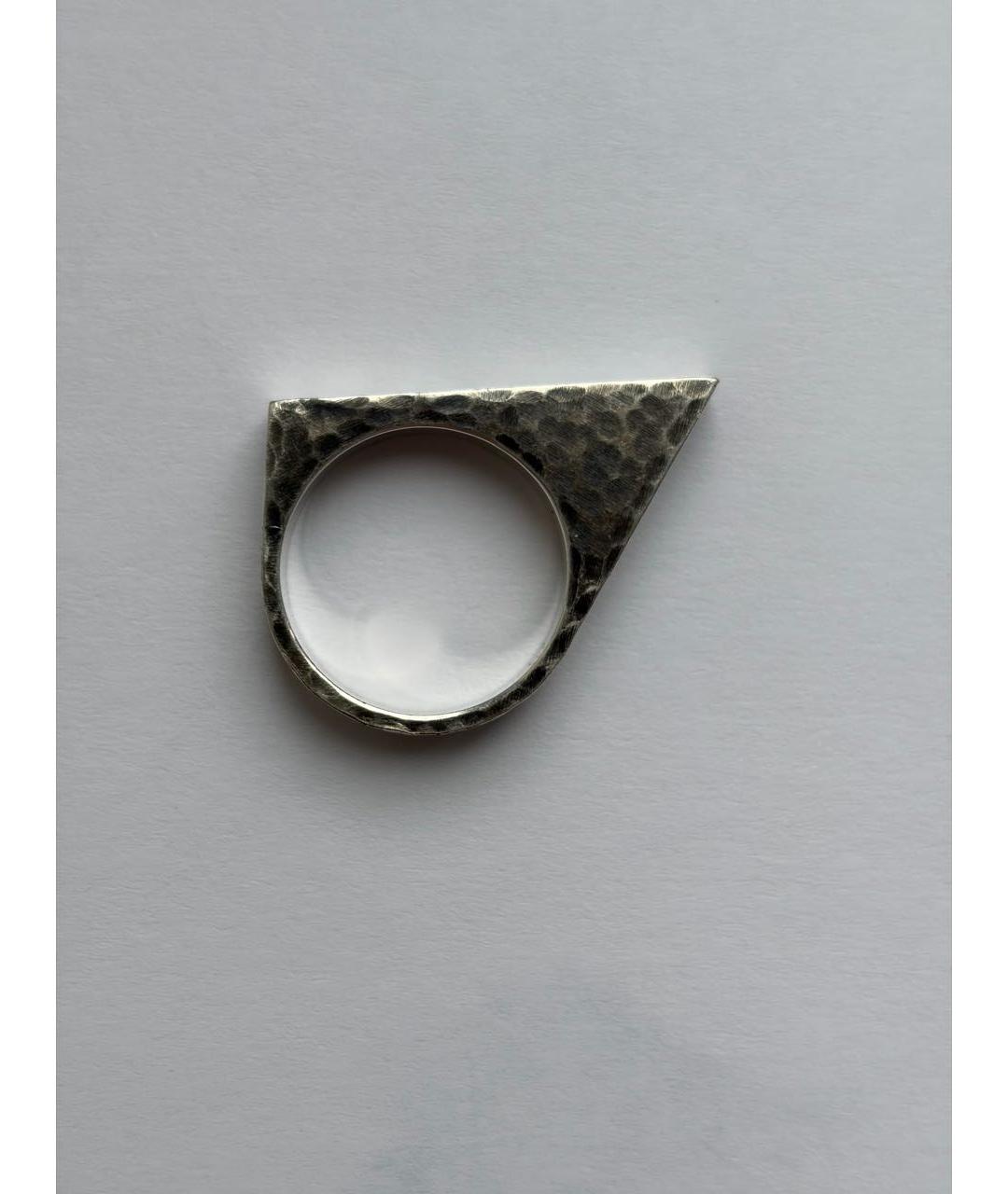 SAINT LAURENT Антрацитовое серебряное кольцо, фото 4