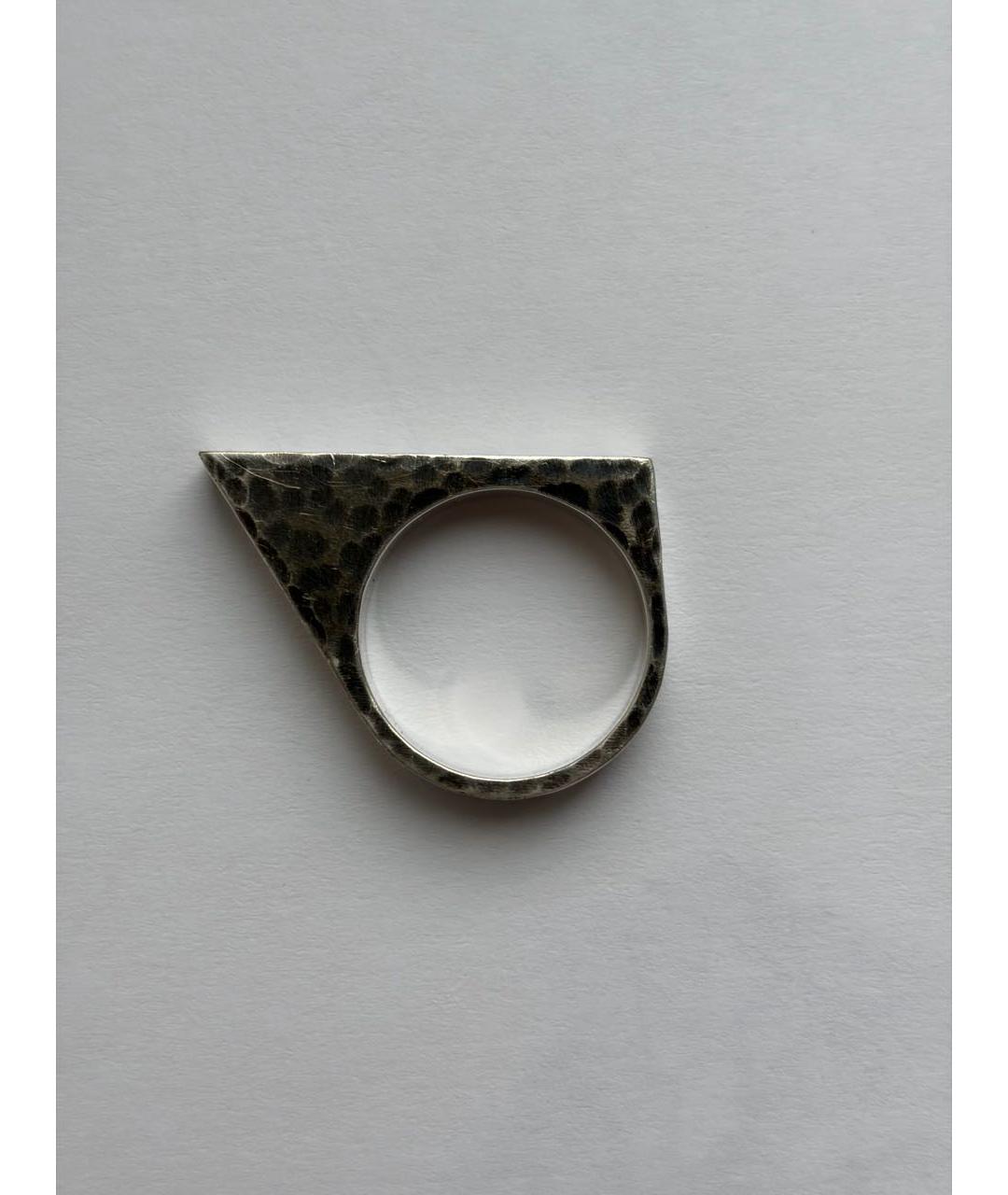 SAINT LAURENT Антрацитовое серебряное кольцо, фото 2
