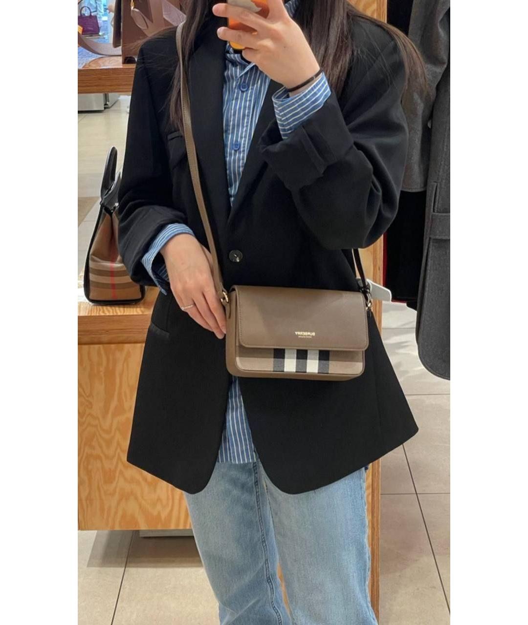 BURBERRY Коричневая сумка через плечо, фото 6