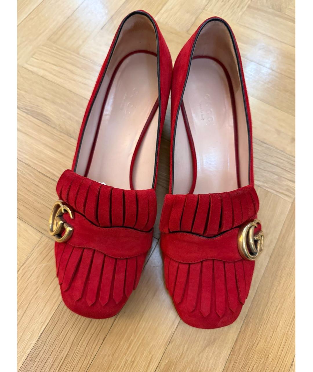 GUCCI Бордовые замшевые туфли, фото 2