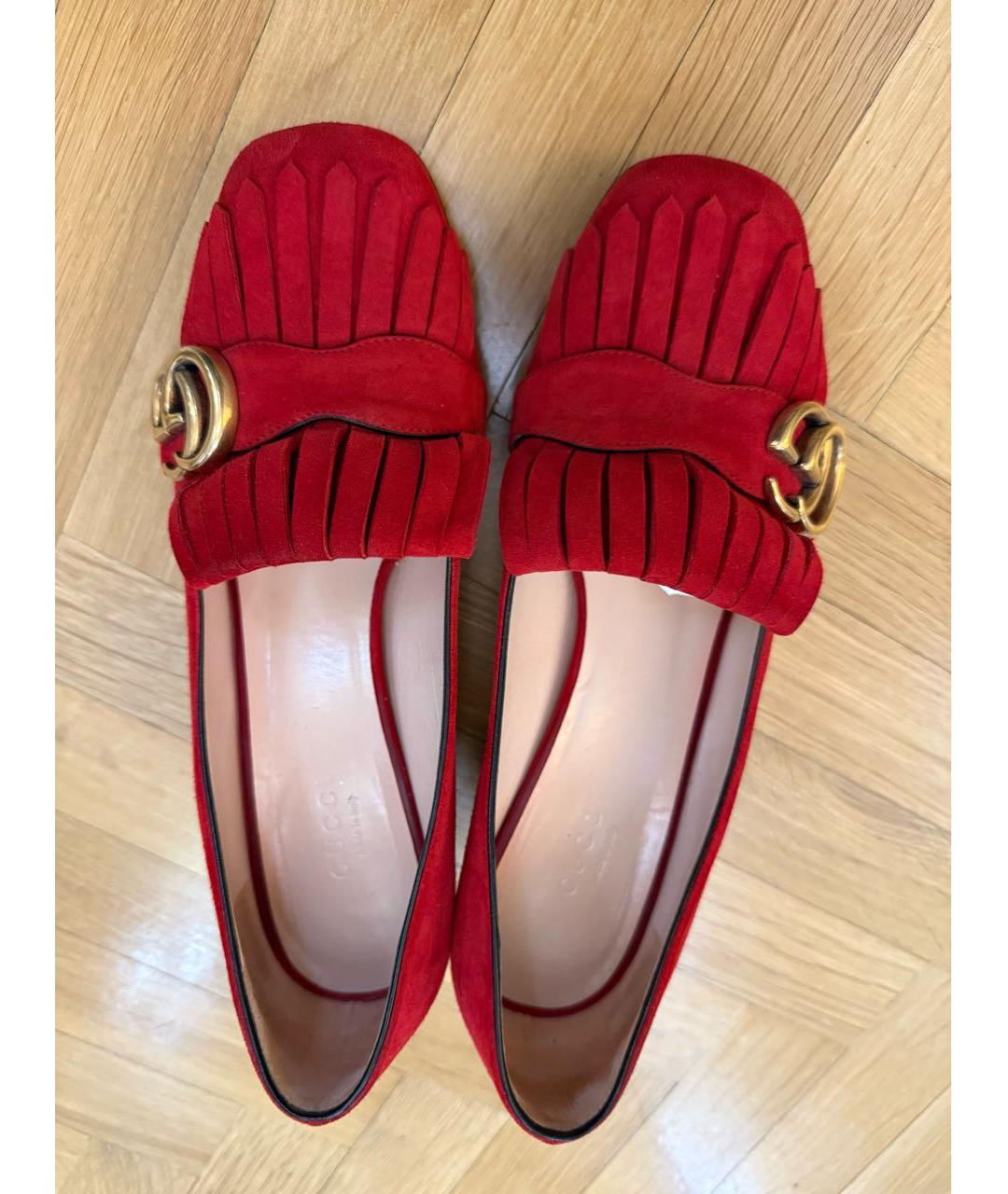 GUCCI Бордовые замшевые туфли, фото 3