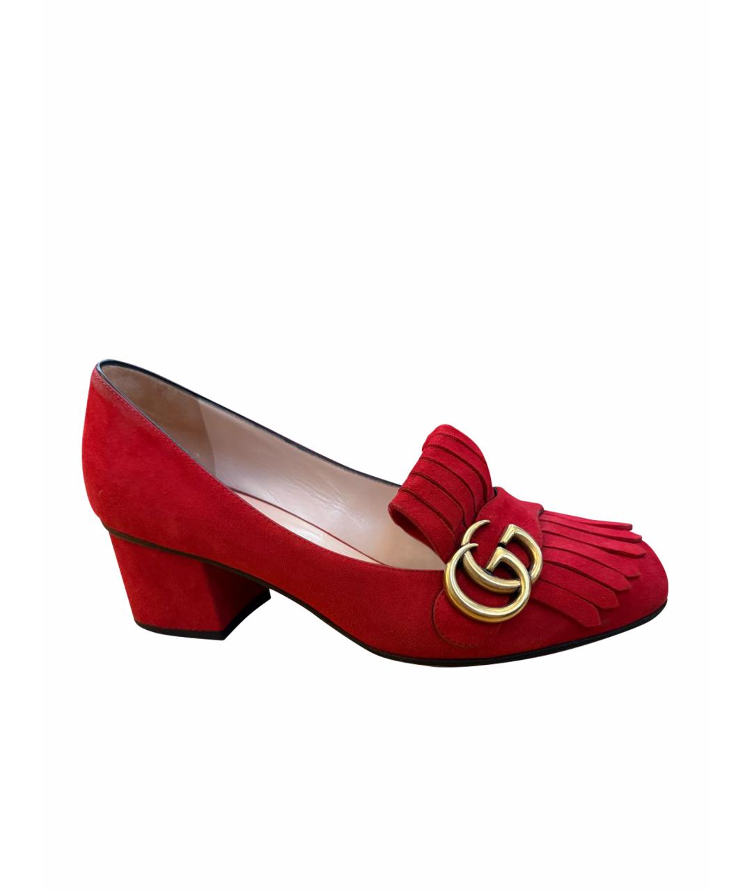 GUCCI Бордовые замшевые туфли, фото 1