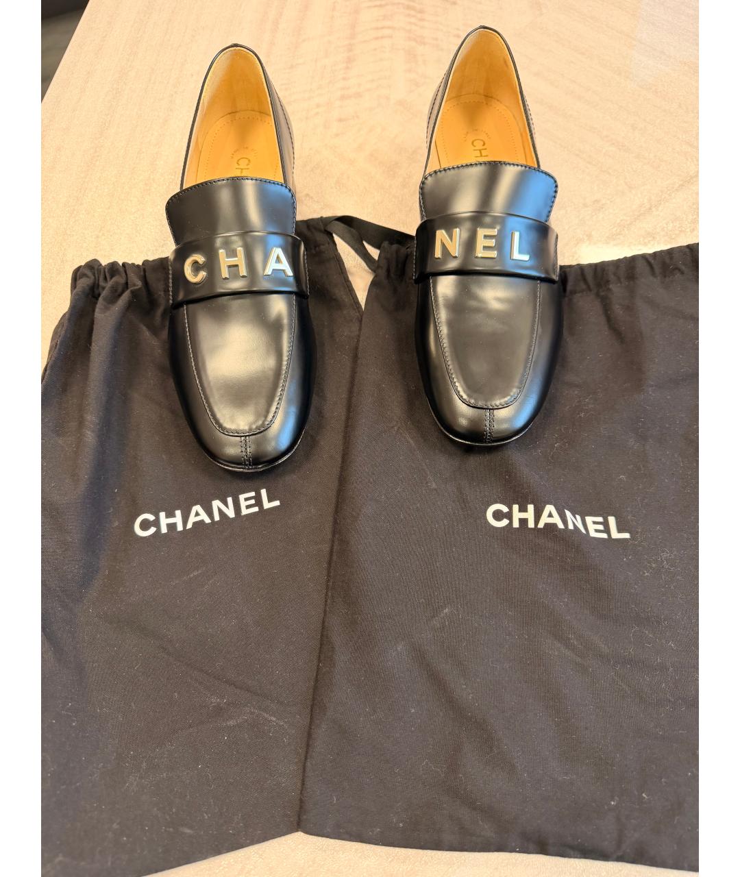 CHANEL Черные кожаные лоферы, фото 2