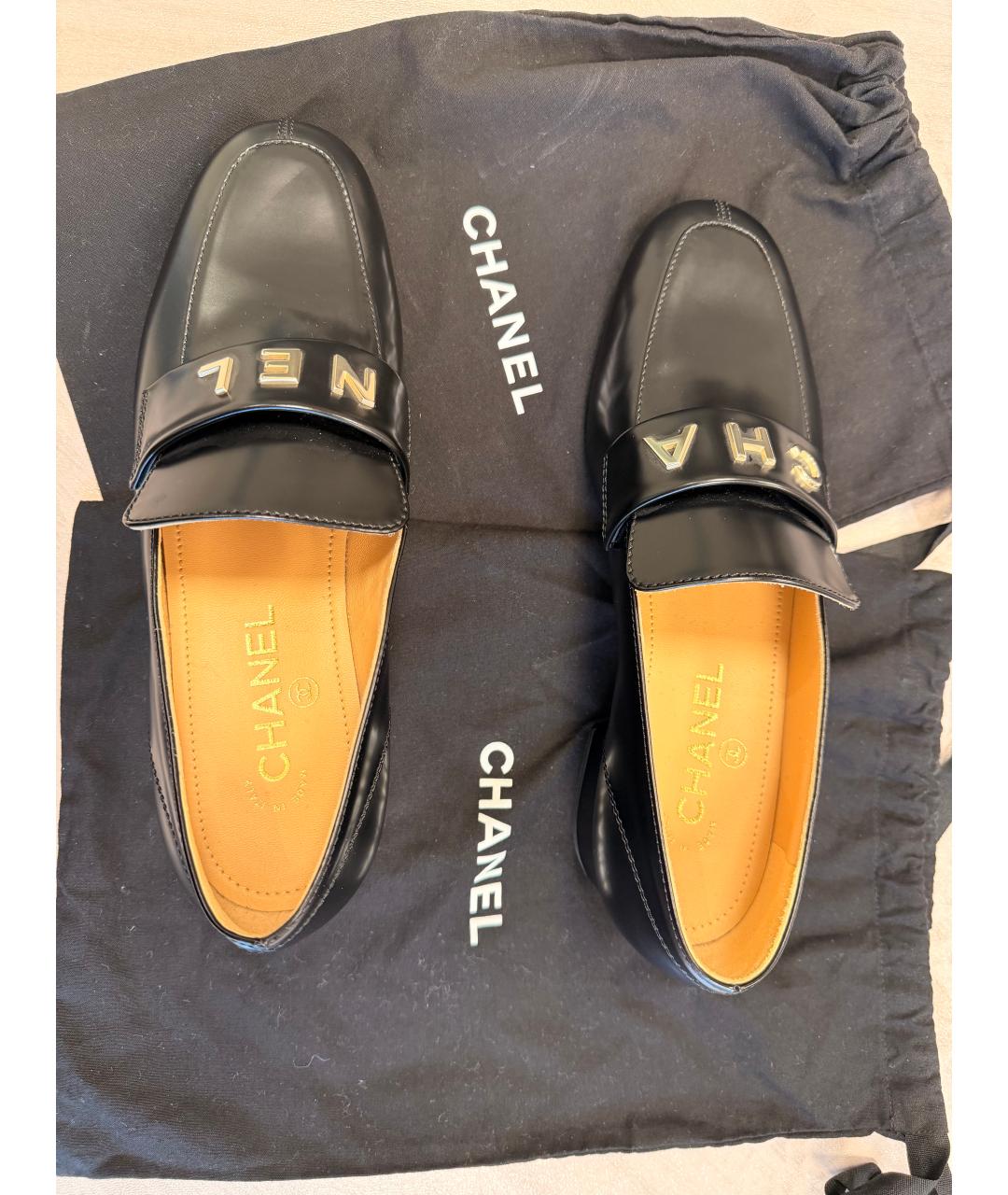 CHANEL Черные кожаные лоферы, фото 3