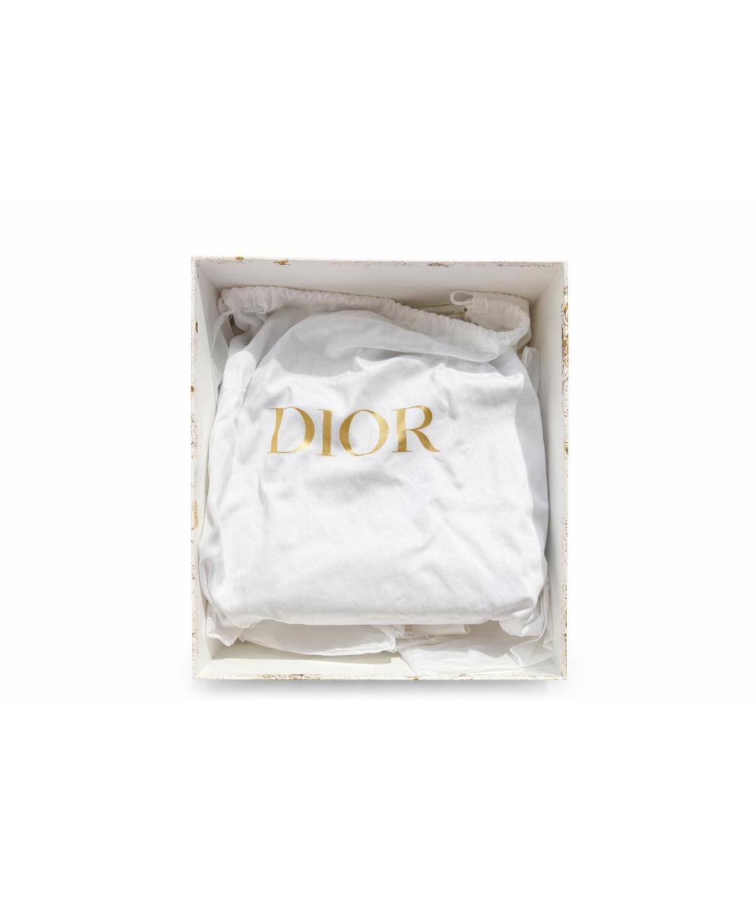 CHRISTIAN DIOR Серая жаккардовая сумка с короткими ручками, фото 5