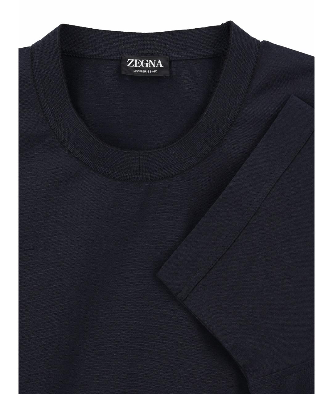 ZEGNA Синяя хлопковая футболка, фото 3