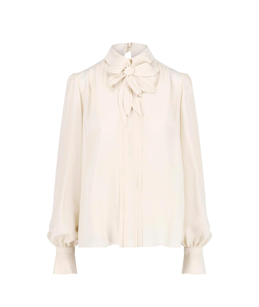 VALENTINO Бежевая шелковая блузы, фото 1