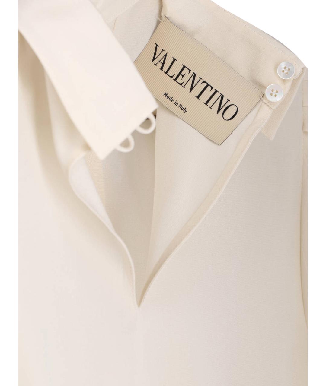 VALENTINO Бежевая шелковая блузы, фото 3