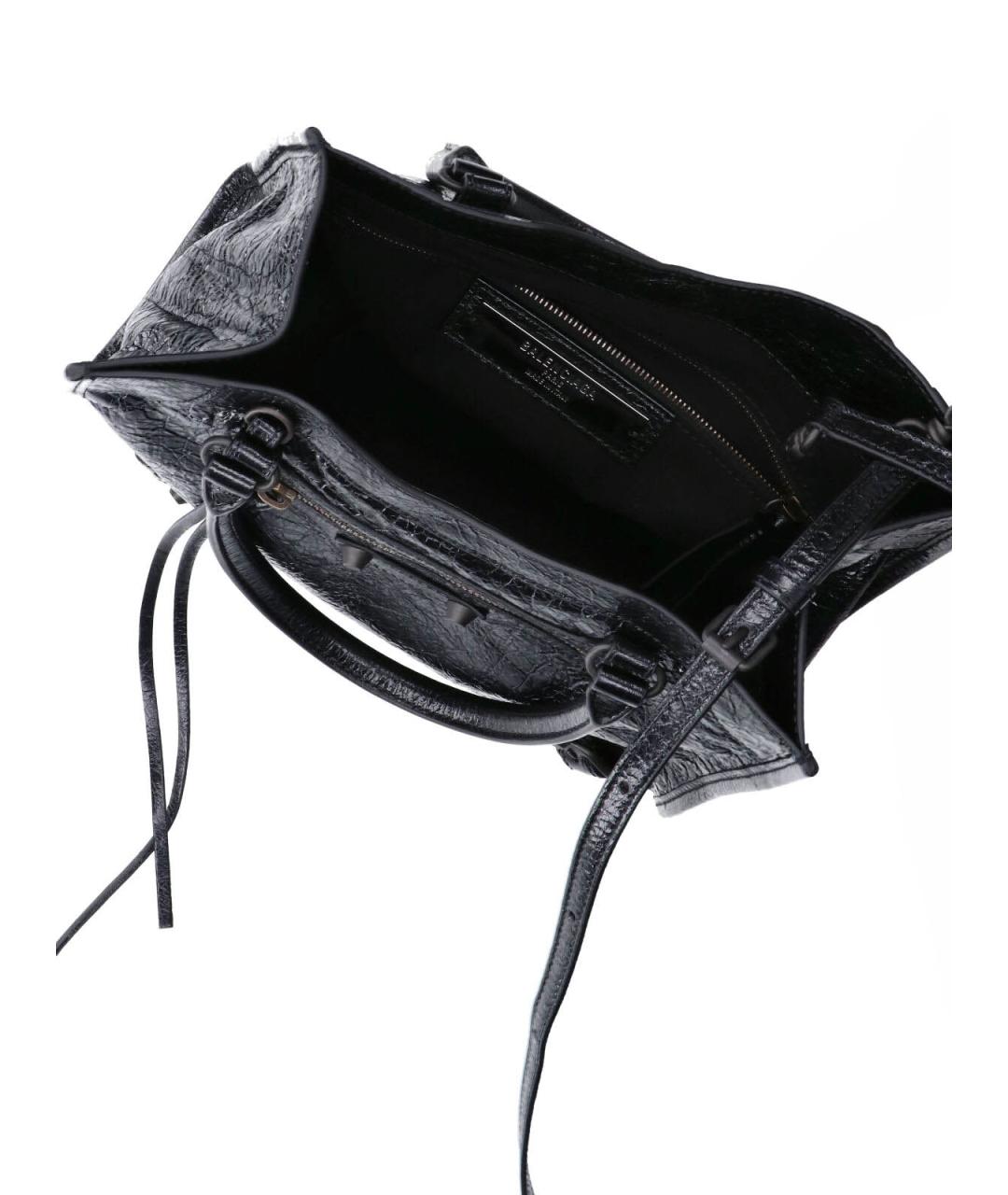 BALENCIAGA Черная кожаная сумка тоут, фото 4