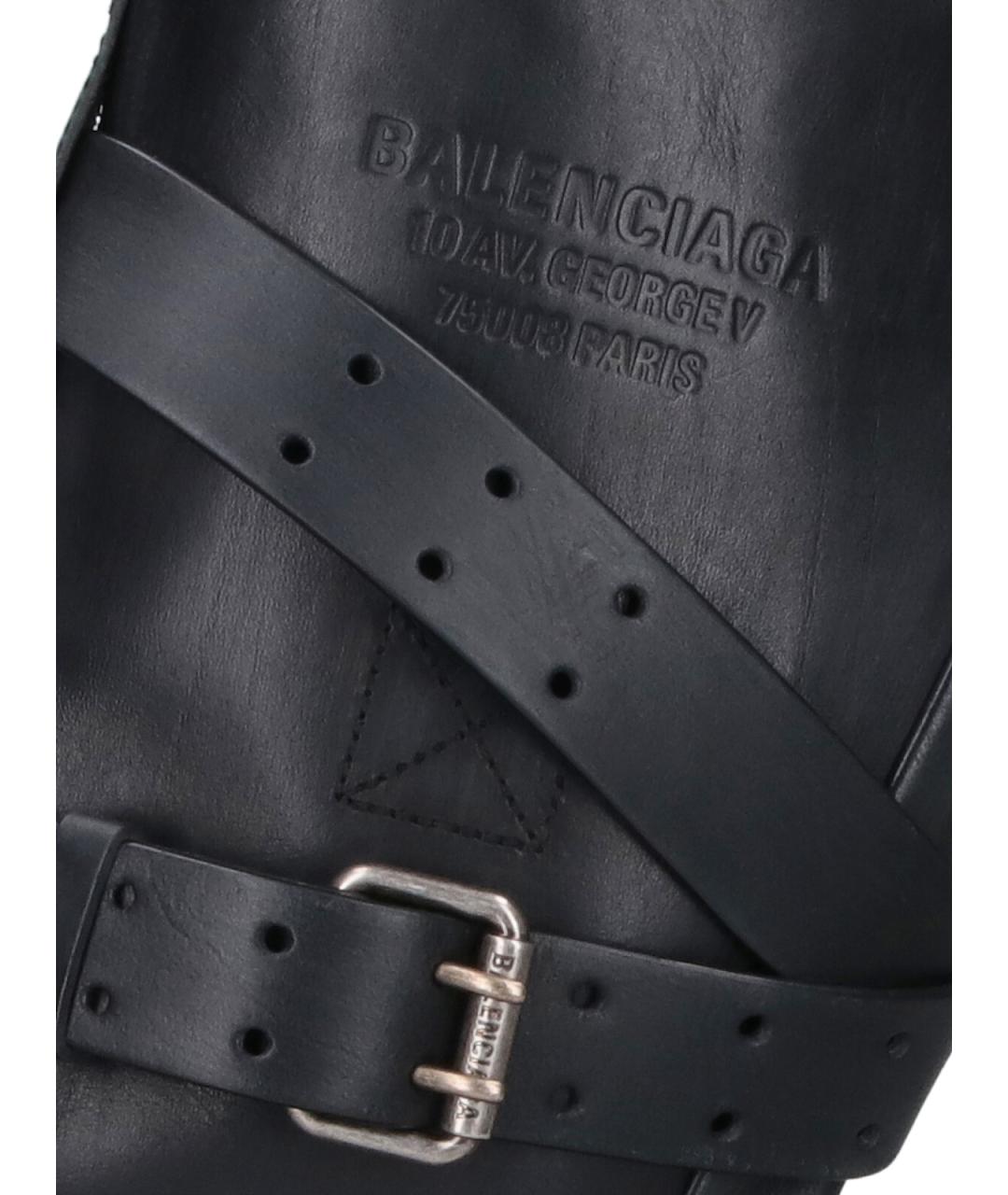 BALENCIAGA Черные кожаные сапоги, фото 4
