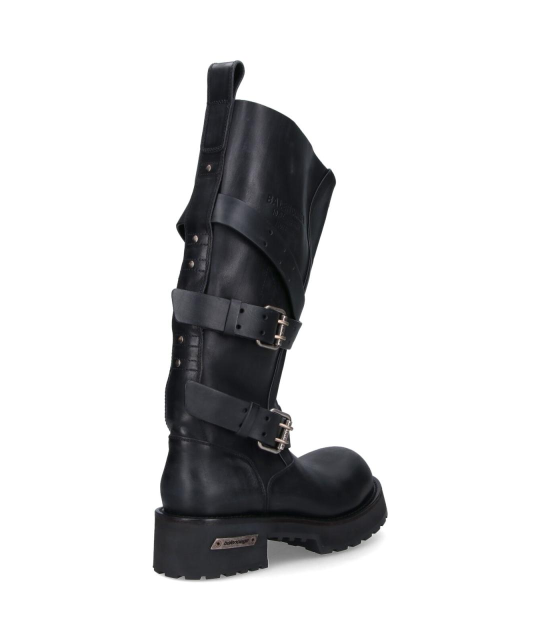 BALENCIAGA Черные кожаные сапоги, фото 3