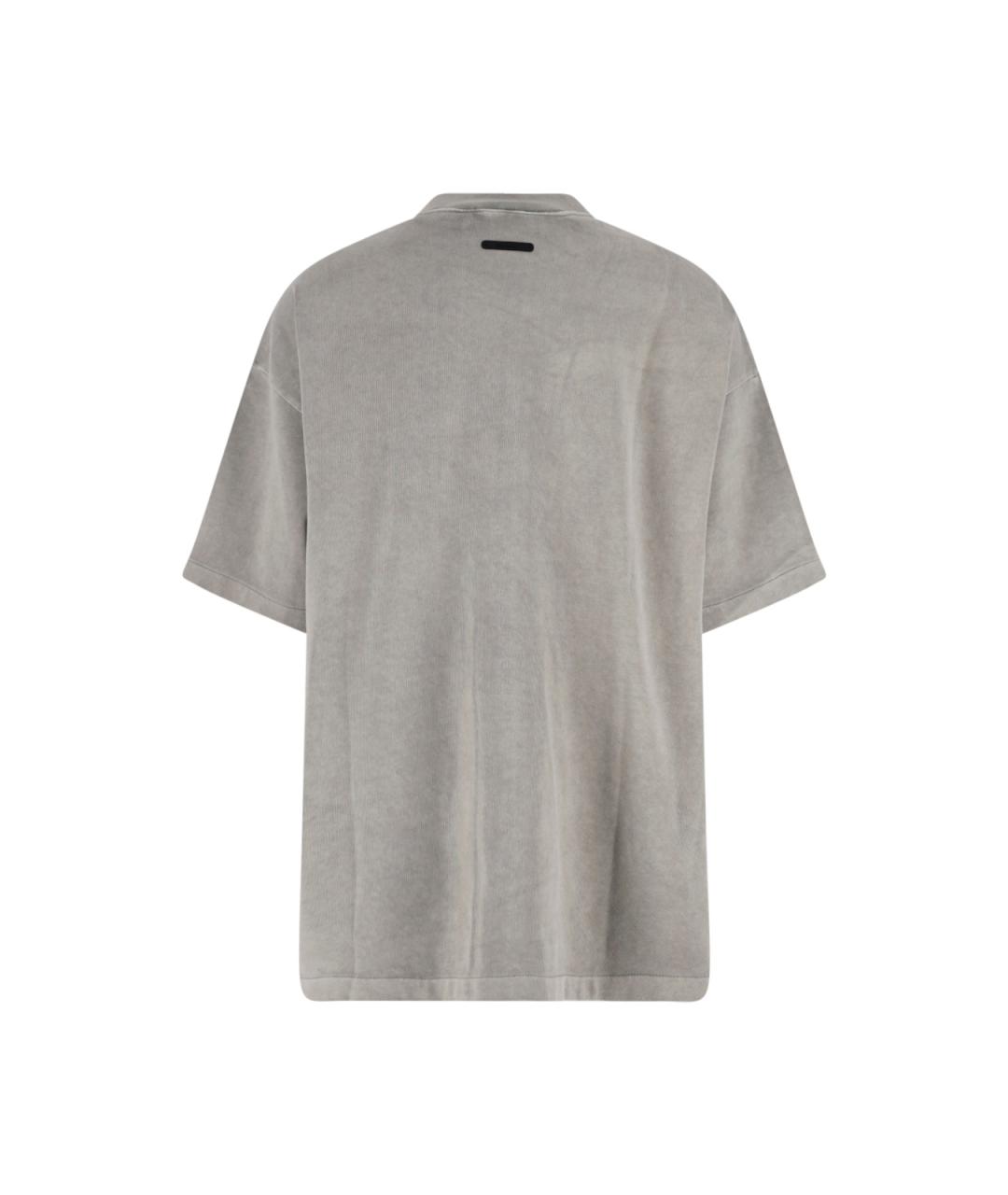FEAR OF GOD ESSENTIALS Серая хлопковая футболка, фото 2