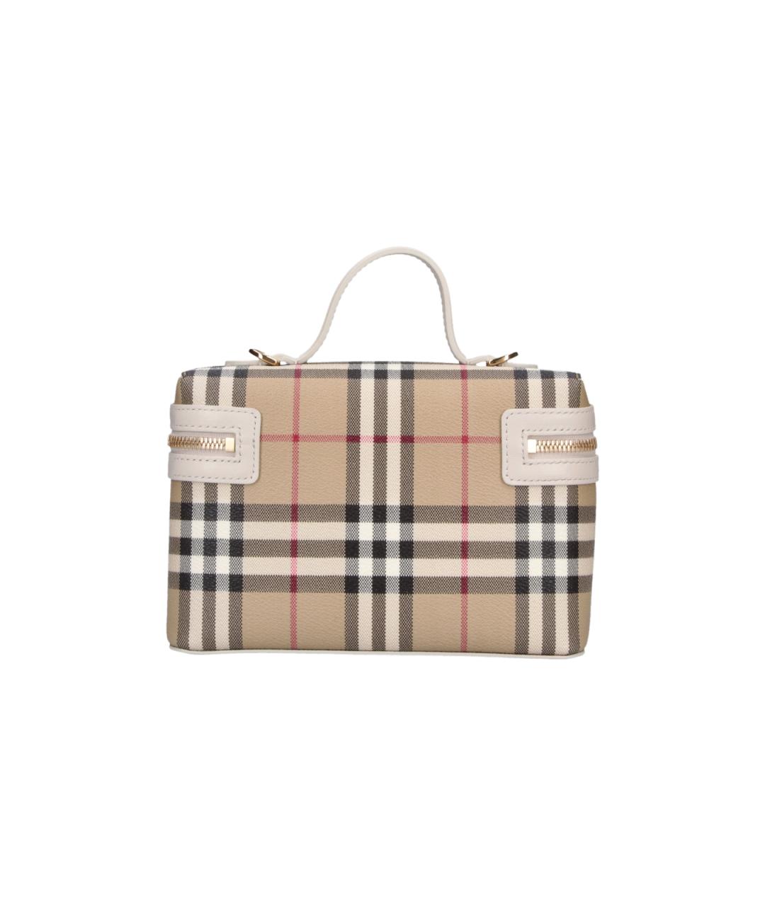 BURBERRY Бежевая сумка с короткими ручками из искусственной кожи, фото 3