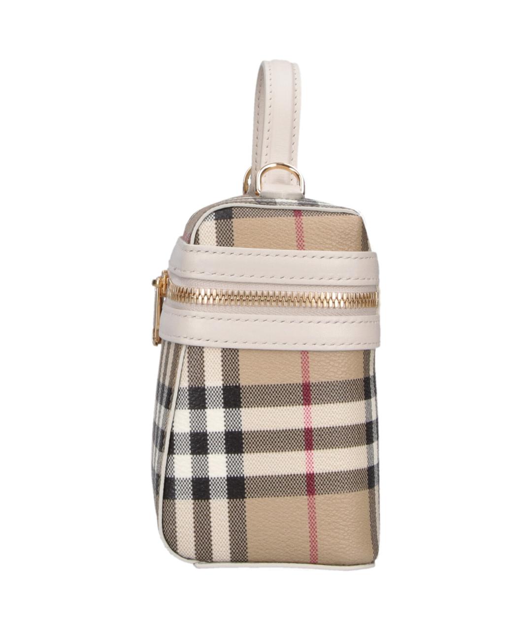 BURBERRY Бежевая сумка с короткими ручками из искусственной кожи, фото 5