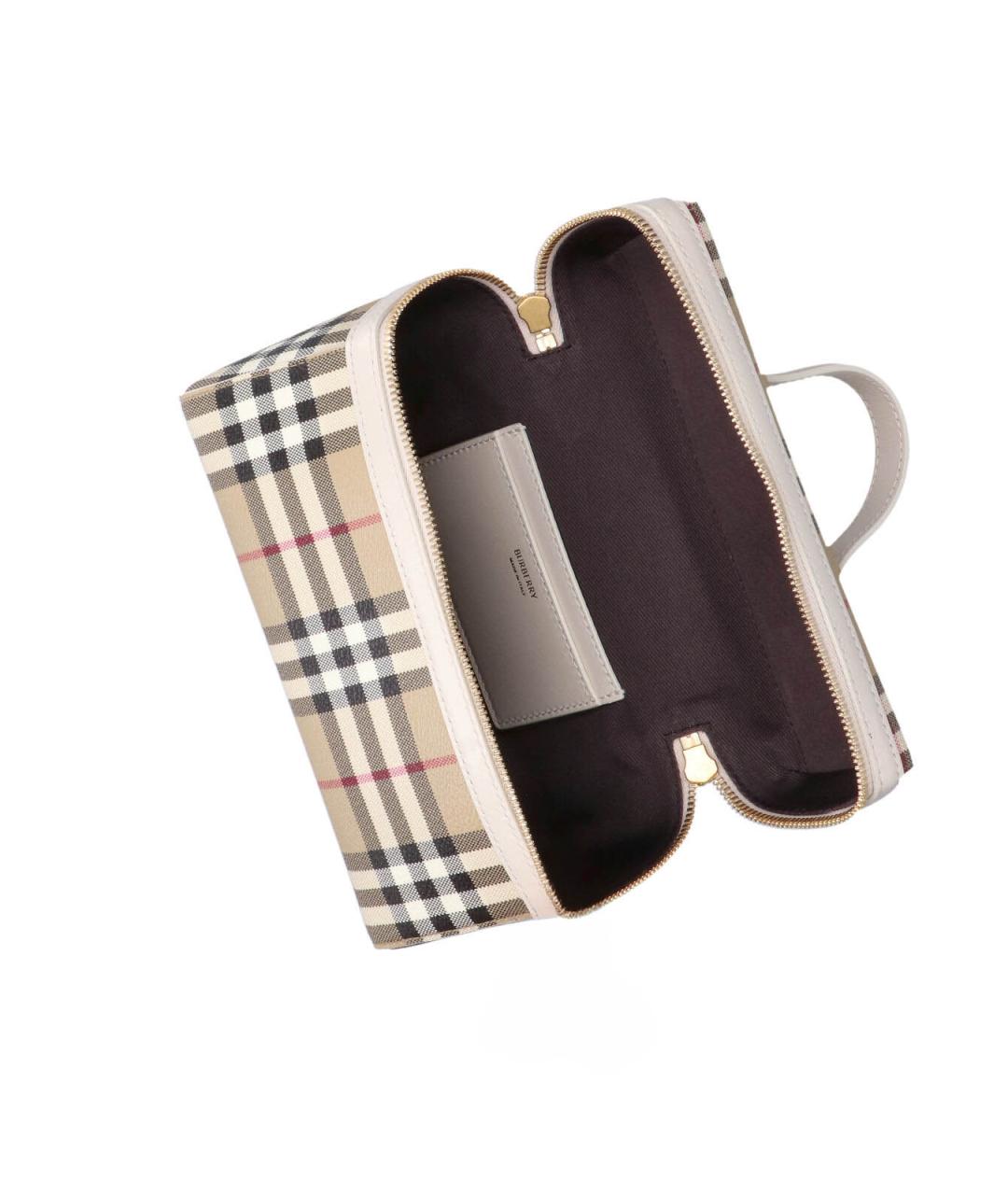 BURBERRY Бежевая сумка с короткими ручками из искусственной кожи, фото 4