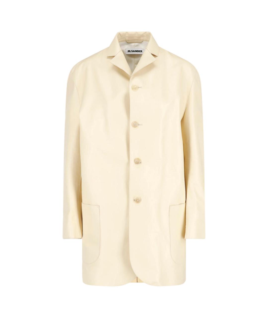 JIL SANDER Бежевая кожаная куртка, фото 1