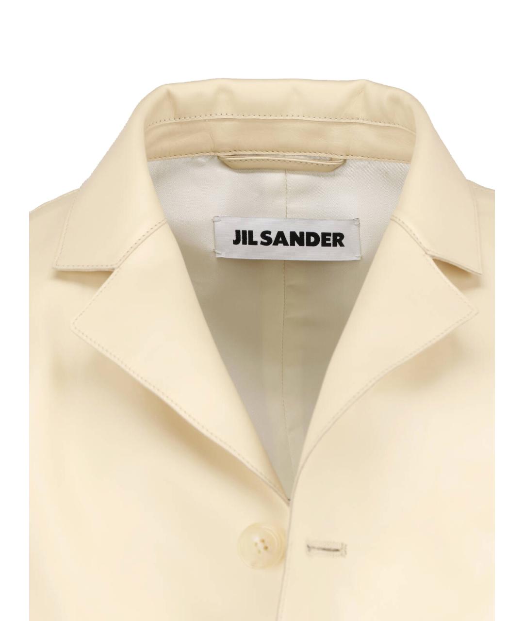 JIL SANDER Бежевая кожаная куртка, фото 4