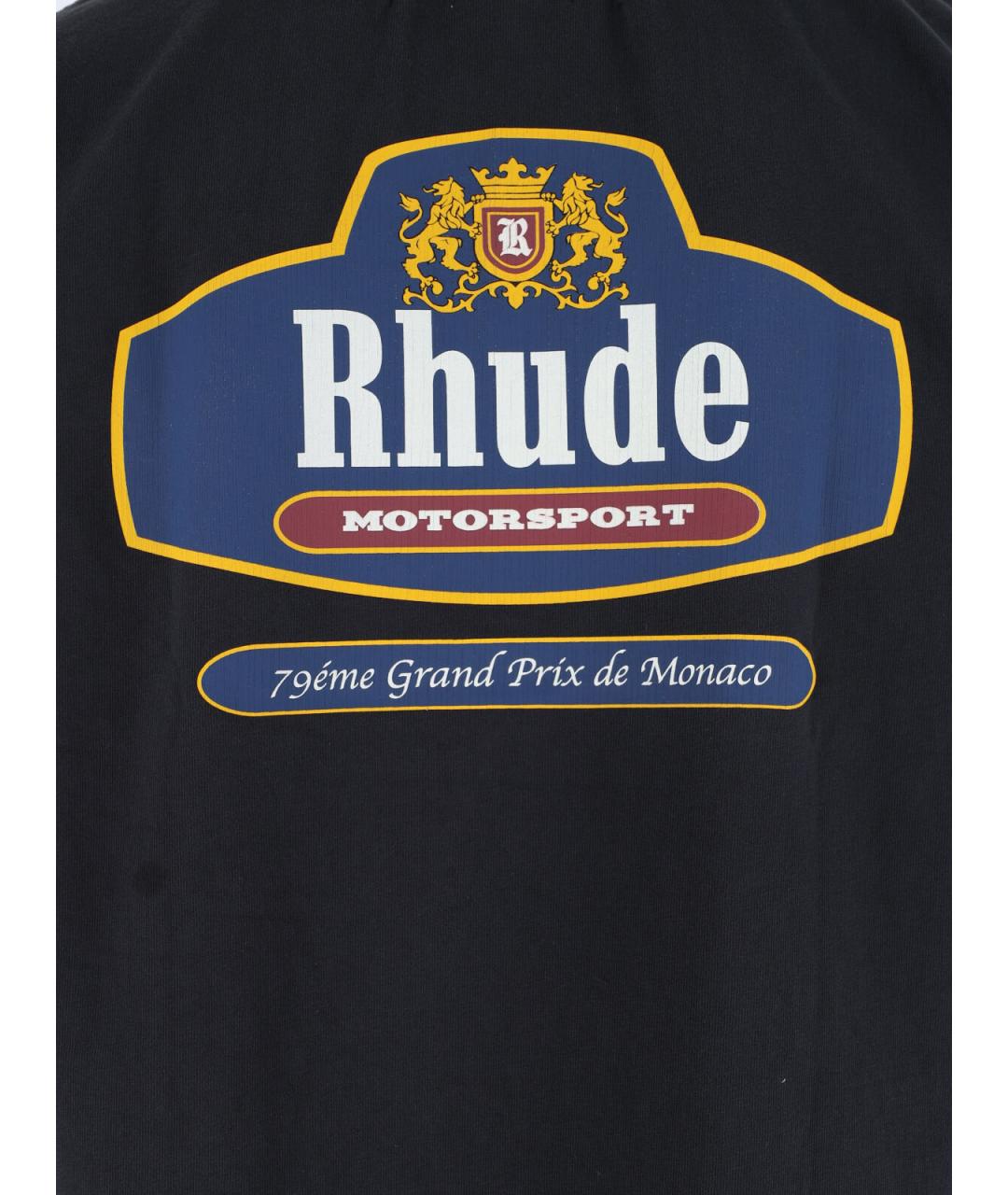 RHUDE Черная хлопковая футболка, фото 3