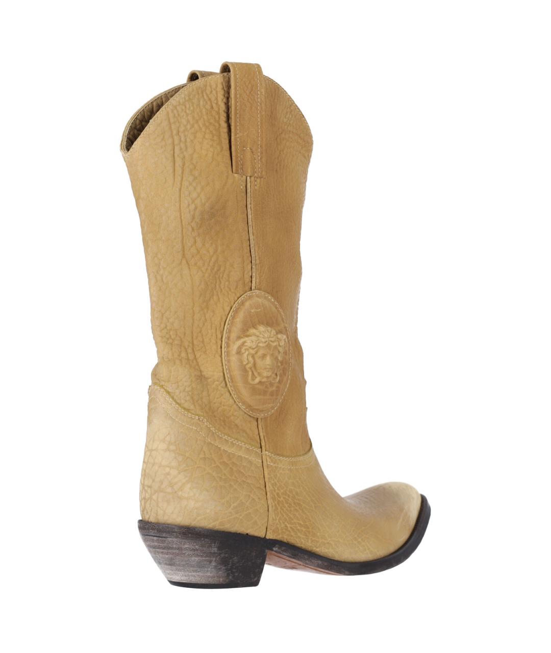 VERSACE Коричневые кожаные сапоги, фото 4