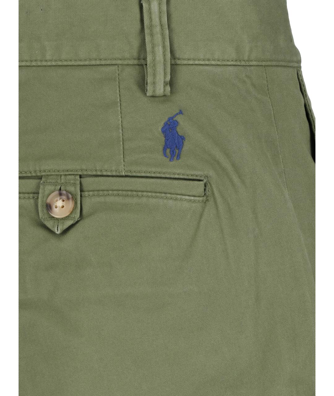 POLO RALPH LAUREN Зеленые хлопковые повседневные брюки, фото 4
