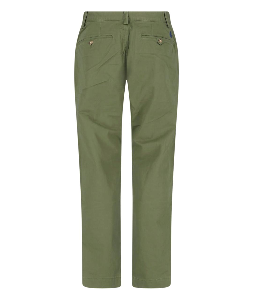 POLO RALPH LAUREN Зеленые хлопковые повседневные брюки, фото 2