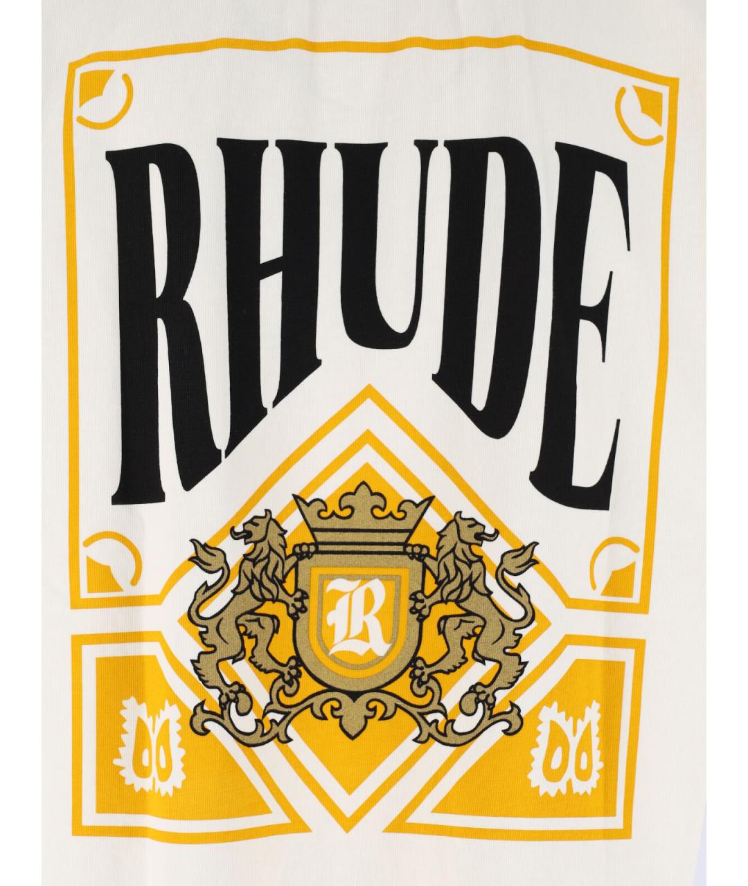 RHUDE Белая хлопковая футболка, фото 3