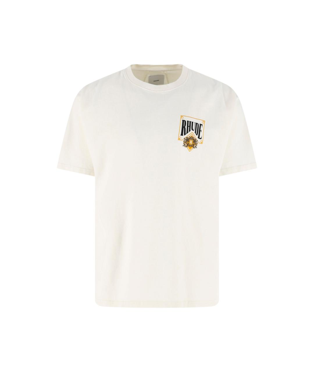 RHUDE Белая хлопковая футболка, фото 1