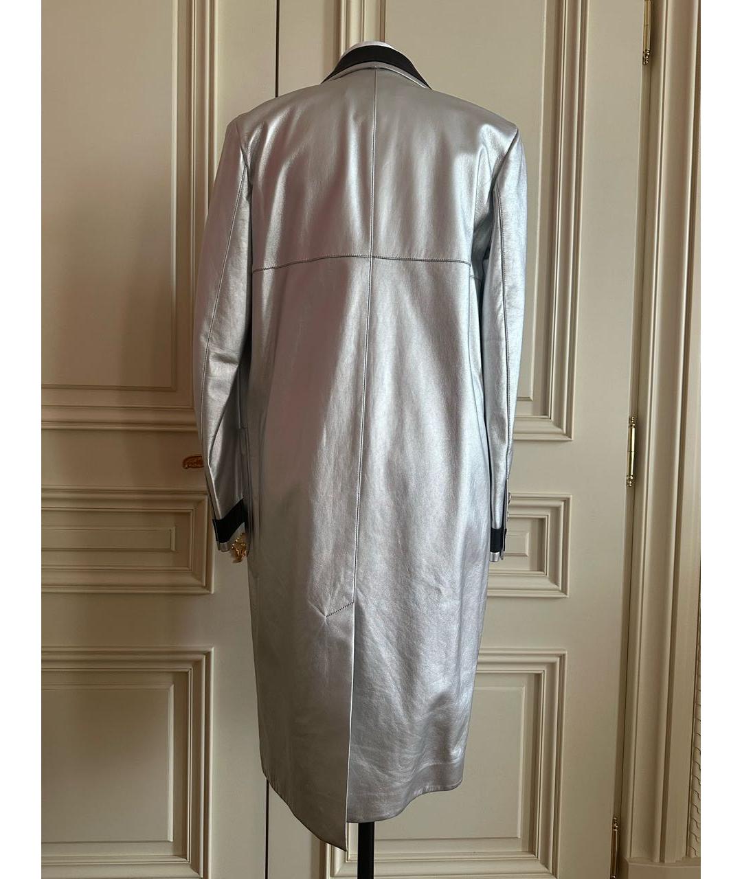 CHANEL Серебрянный кожаный тренч/плащ, фото 2