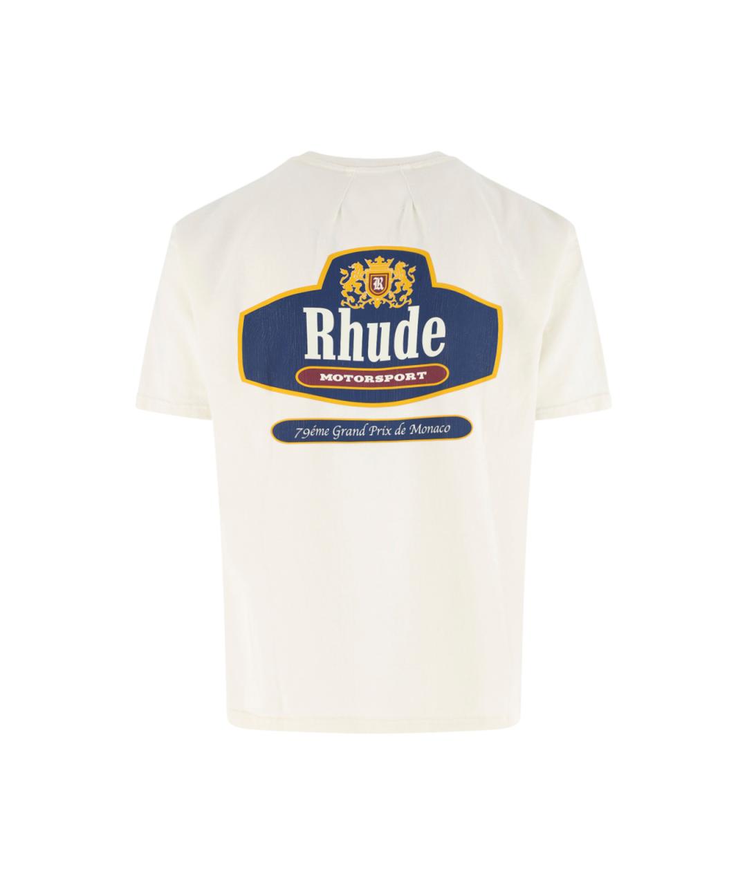 RHUDE Белая хлопковая футболка, фото 2