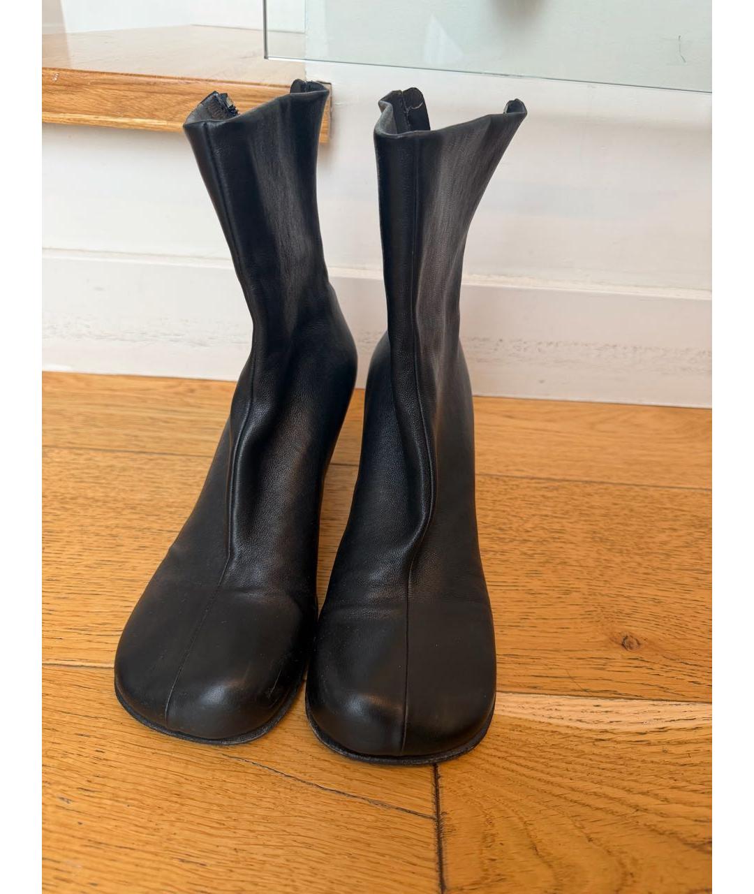 BOTTEGA VENETA Черные кожаные ботильоны, фото 2