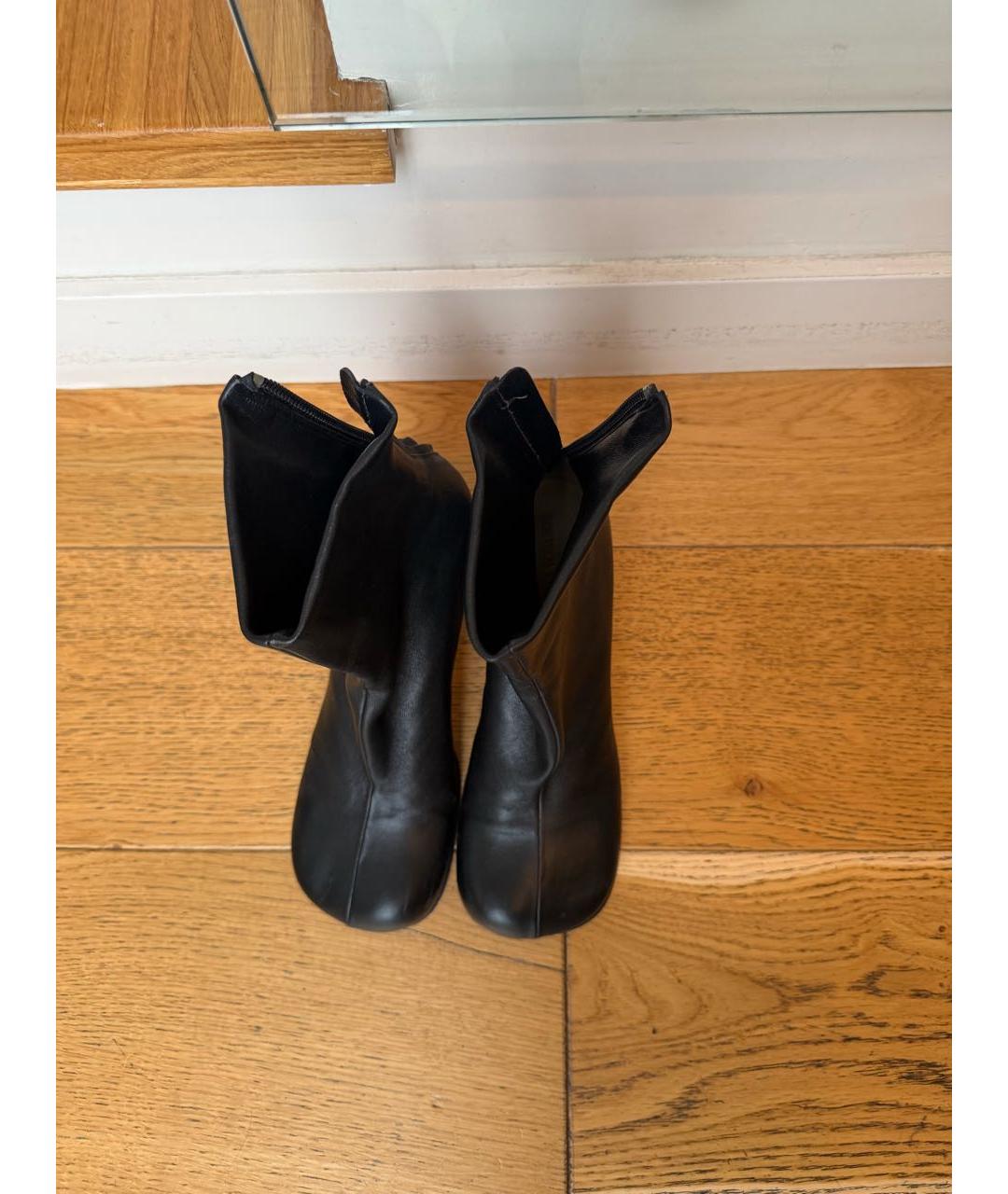BOTTEGA VENETA Черные кожаные ботильоны, фото 3