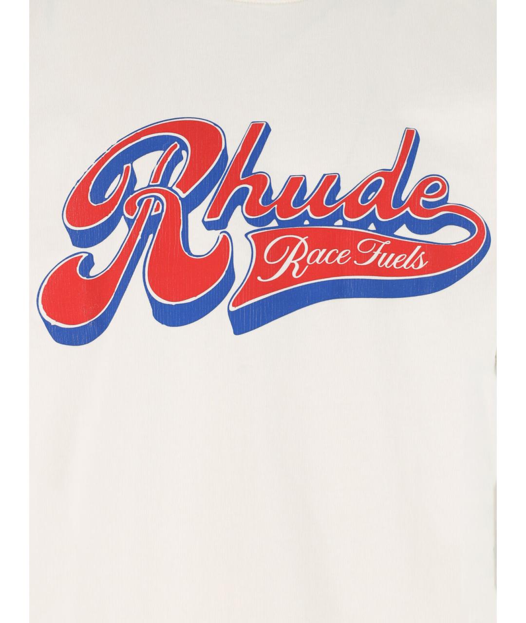 RHUDE Белая хлопковая футболка, фото 3