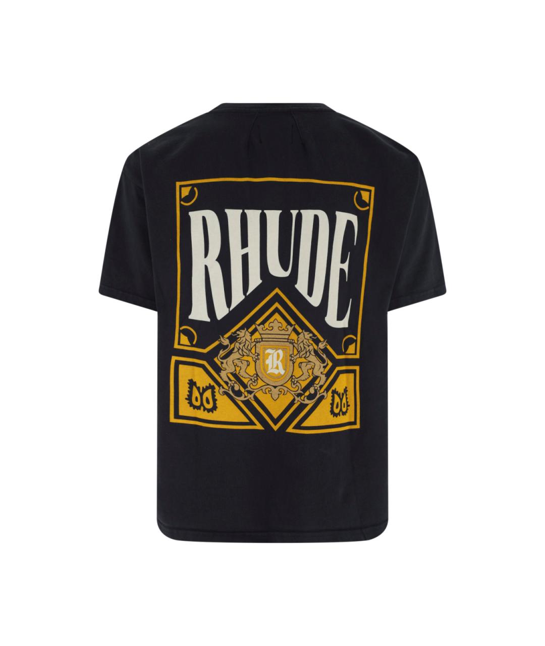 RHUDE Черная хлопковая футболка, фото 2