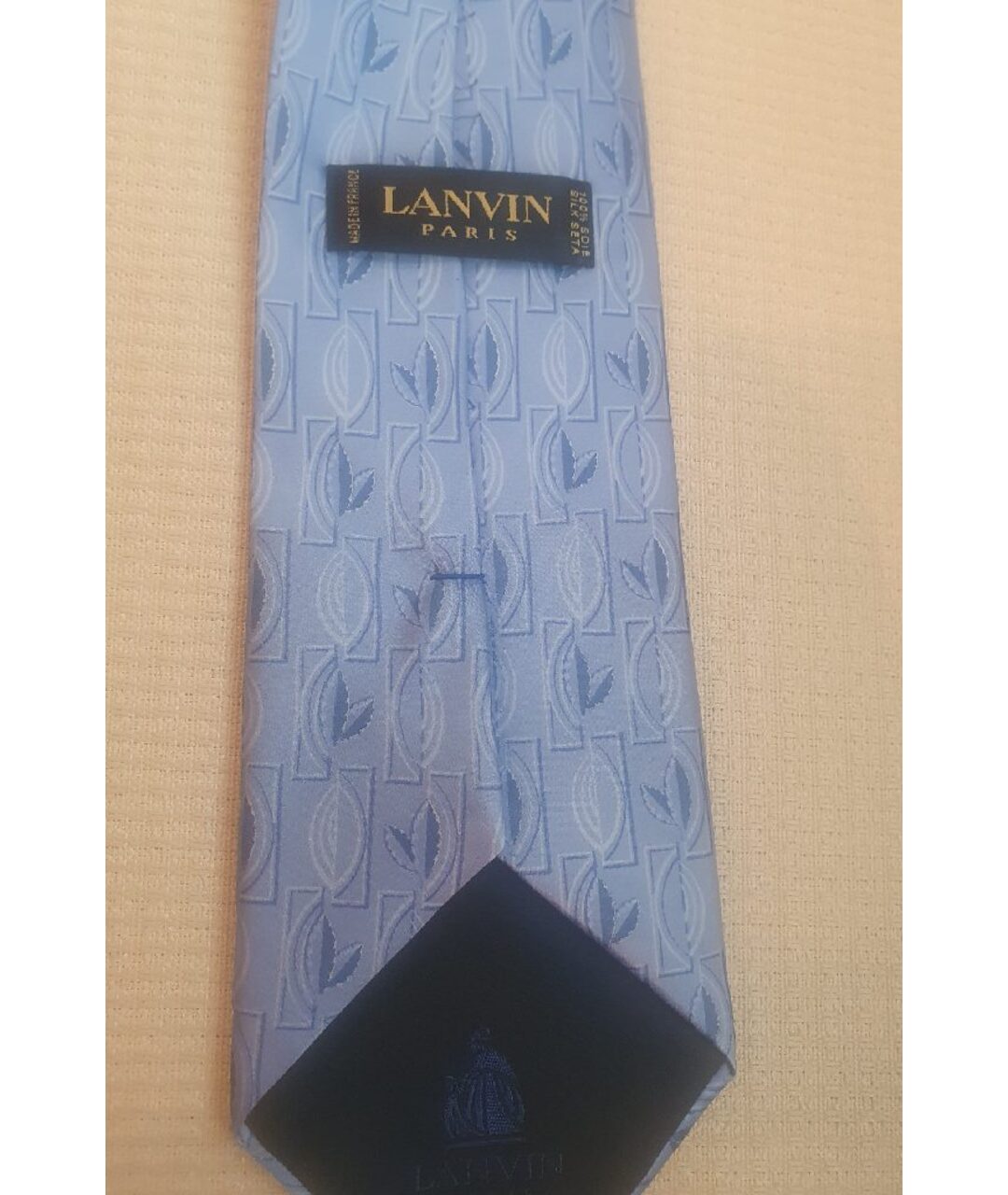 LANVIN Голубой шелковый галстук, фото 3