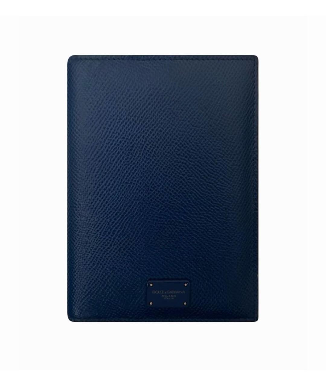 DOLCE&GABBANA Темно-синий кожаный кошелек, фото 1