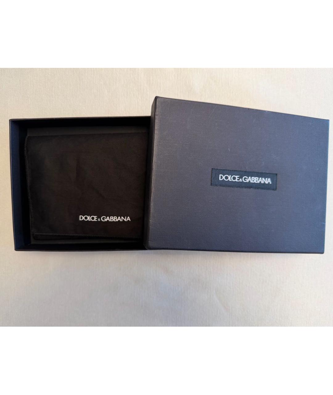 DOLCE&GABBANA Темно-синий кожаный кошелек, фото 3