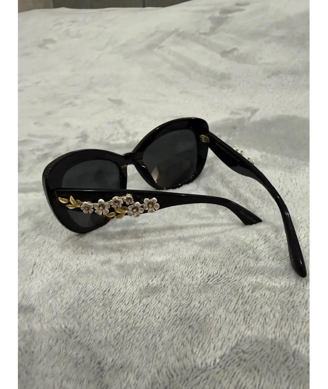 DOLCE&GABBANA Черные пластиковые солнцезащитные очки, фото 3