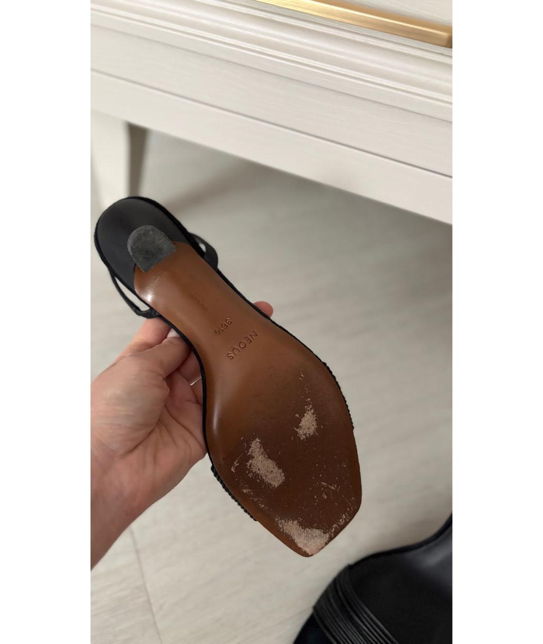 NEOUS Черные кожаные босоножки, фото 7
