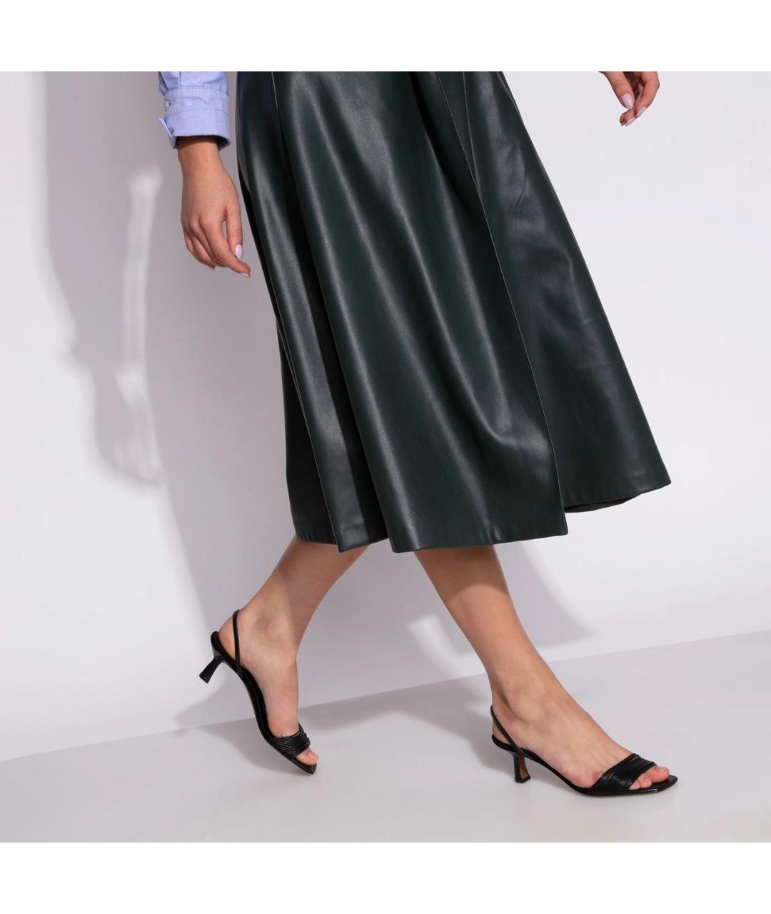 NEOUS Черные кожаные босоножки, фото 8