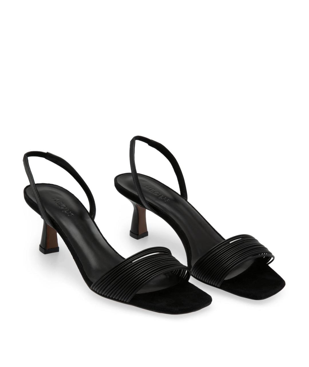 NEOUS Черные кожаные босоножки, фото 2