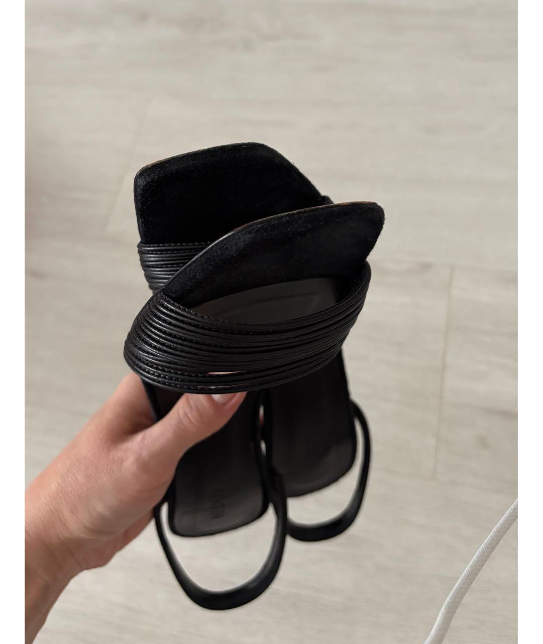 NEOUS Черные кожаные босоножки, фото 6