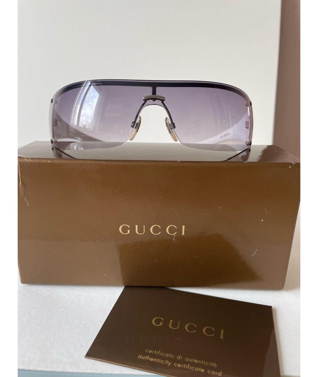 GUCCI Белые пластиковые солнцезащитные очки, фото 4