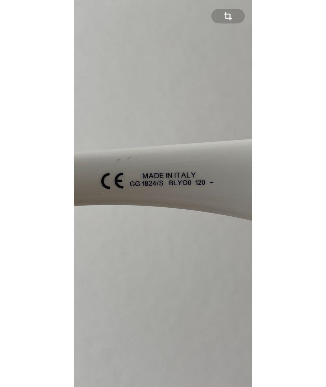 GUCCI Белые пластиковые солнцезащитные очки, фото 5