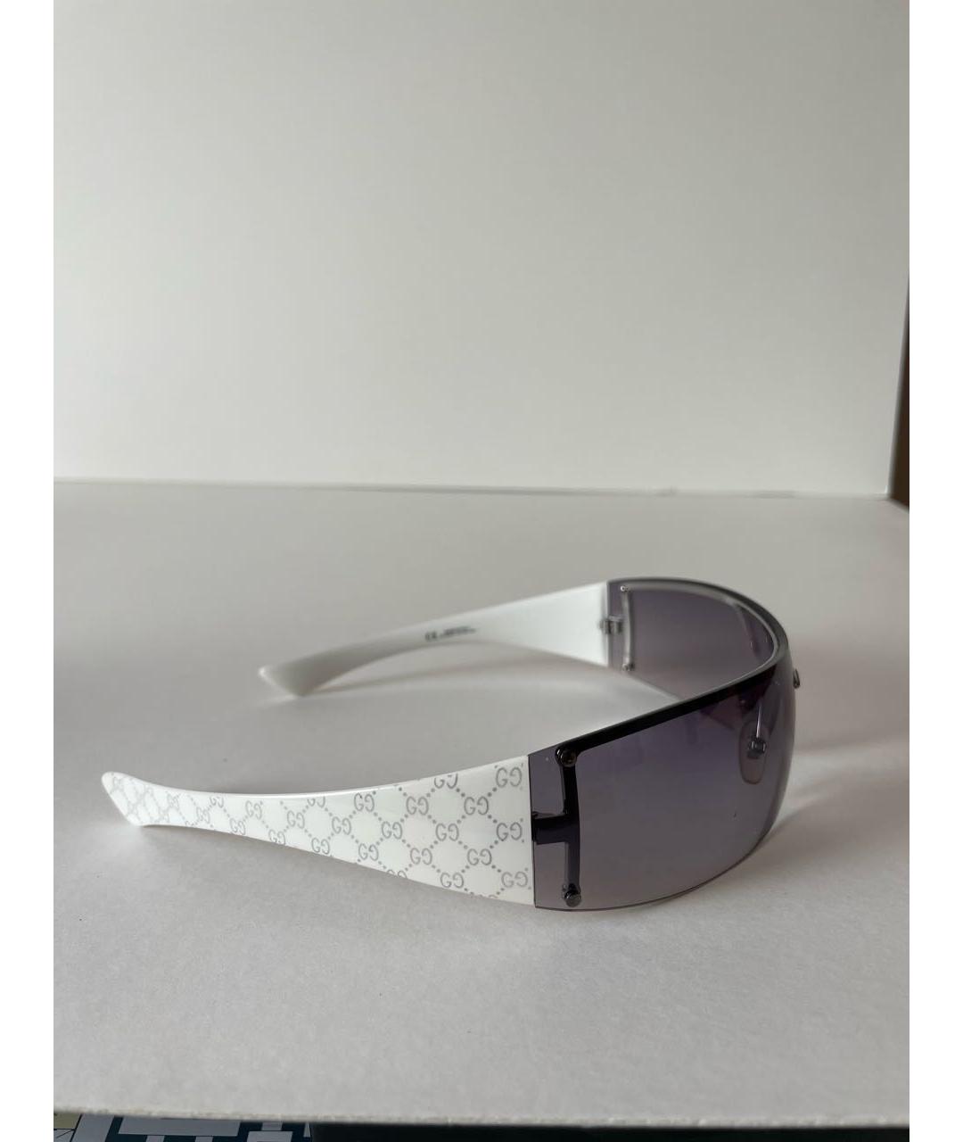 GUCCI Белые пластиковые солнцезащитные очки, фото 3